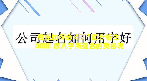 易经如何全 🐳 面分析生 🐛 辰八字所蕴含的奥秘呢
